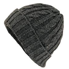 Grey cable-knit toque