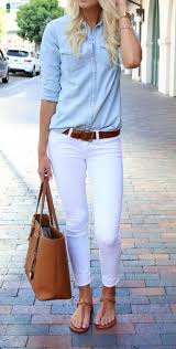 Professional Work Outfits For Women Ideas 31 Dressesforwomen How To Wear White Jeans Casual Denim Outfits Womens Casual Outfits