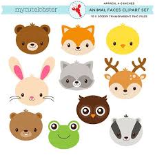 Woodland Animal Faces Clipart Set Cute Animals Rabbit Etsy Aplike Sablonlari Ogretmenlere Hediyeler Aplike Desenleri