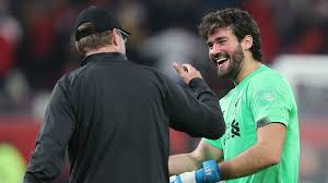 Liverpool's defensive problems intensified tuesday after goalkeeper alisson becker was ruled out by manager jurgen klopp for up to two weeks with a hamstring strain. All You Need Is Alisson Becker Klopp Salutes Liverpool Goalkeeper After Match Winning Display At Club World Cup Goal Com