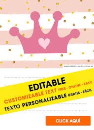 25 souvenirs llavero corona 1 añito bautismo angelitos nena. 14 Invitaciones De Coronas Para Baby Shower O 1 Ano De Nenas Para Editar Imprimir O Enviar Por Whatsapp Gratis Free Invitaciones Editables Gratis