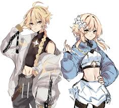 She creates missing posters (which can be found near the bar in mondstadt city) as a way to find lumine's. Pin By Raindrop On Genshin Impact Genshin Impact Lumine And Aether Genshin Impact Fanart