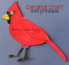 Printable Bird Crafts For Kids Cardinal Craft Learncreatelove Bird Crafts Preschool Crafts Kindergarten Literature