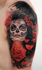 41 Amazing Sugar Skull Tattoos To Celebrate Dia De Los Muertos Skull Girl Tattoo Sugar Skull Tattoos Cool Tattoos