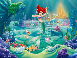 Little Mermaid Backdrop Little Mermaid Birthday Party Background For Decorating Dessert Table Disney Wall Murals Mermaid Pictures Disney Princess Wallpaper