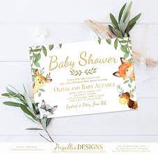 Rustic woodland baby shower invitations. Woodland Baby Shower Invitation Rustic Boho Forest Animals Girl B Woodland Baby Shower Invitations Gender Neutral Baby Shower Invitations Baby Shower Woodland