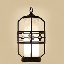 Vintage Lantern Shaped Fabric Shade Asian Table Lamps Lamp Asian Lamps Fabric Shades