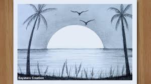 Would you like to draw your very own sunset? How To Draw Sunrise Step By Step Pencil Sketch For Beginners Sunse Landscape Pencil Drawings Sunrise Drawing Drawing Sunset