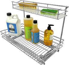 Under vanity pull out drawers. Amazon Com Lynk Professional Under Sink Cabinet Organizer Pull Out Two Tier Sliding Shelf 11 5w X 18d X 14h Inch Chrome Home Kitchen