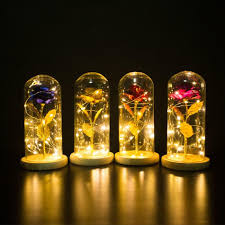 Free standard shipping with $35 orders. 24k Gold Plated Foil Rose With Led Light In Glass Dome Look4ward Store