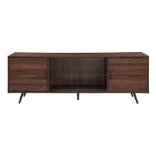 Add a touch style to your living room. Walker Edison Mid Century Modern Tv Console For Most Flat Panel Tvs Up To 75 Dark Walnut Bb70nordw Best Buy