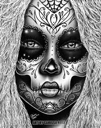 Black And White Realistic Sugar Skull Tattoo Original Drawing Realistic Pencil Art Sugar Skull Girl Tattoo Carissa Rose 8x10 Sugarskull Sugarsk Skull Girl Tattoo Sugar Skull Girl Tattoo Sugar Skull Girl
