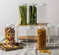 Amazon.com: Silicook Clear Plastic Jar, Set of 3-40oz, Square Shaped,  Transparent, Food Storage Container, Kitchen & Household Organization for  Dry ...