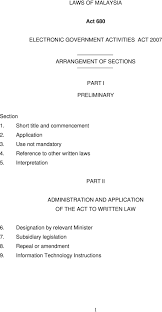 The minister in collaboration with the minister responsible for local government shall ensure that each registry is. Laws Of Malaysia Act 680 Electronic Government Activities Act 2007 Arrangement Of Sections Part I Preliminary Part Ii Pdf Free Download