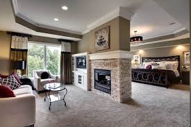 Double Sided Fireplace Designs In The Living Room Master Suite Bedroom Farmhouse Style Master Bedroom Exclusive House Plan