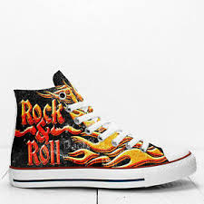 Details About Rock And Roll Custom Canvas High Top Shoes Sneakers Use Size Chart Photos