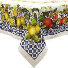 Castello Citrus Tablecloth 67 X 67 Sur La Table Sur La Table Table Cloth Natural Linen
