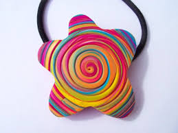 What A Great Way To Brighten Up Your Ponytail Decorative Hair Tie Ponytail Holder Polymer By Flowertownorigina Polymer Clay Gifts Ponytail Holders Hair Ties