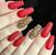 Unas Rojas Con Toque Dorado Unas Rojas Unas De Color Rojo Y Unas