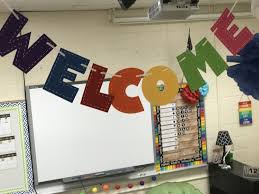 Welcome Classroom Sign Hanging From Ceiling Mrssecondyearteacher Classroom Signs Preschool Room Decor Classroom Ceiling Decorations