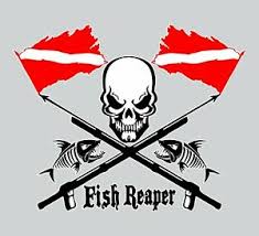 Download Fish Reaper Skull Diver Flag Speargun Car Boat Truck Window Vinyl Decal Sticker Ebay