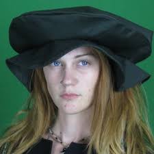 Gold Embroidered Plum Renaissance Tudor Flat Cap