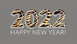Funny Images For Happy New Year 2022 Premium Vector Happy Chinese New Year 2022 Striped Fluffy Black And Orange Funny Numbers 2022 Year Of The Tiger Inscription Happy New Year
