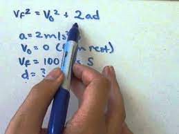 Kinematics Vf 2 Vi 2 2ad Youtube