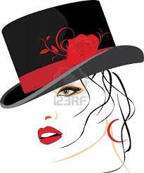 Portrait Of Beautiful Woman In A Elegant Hat With Red Rose Face Drawing Drawings Art Painting