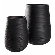 2 Pots De Jardin Rainures Noirs H64 Maisons Du Monde En 2020 Pot Jardin Deco Terrasse Maison Du Monde