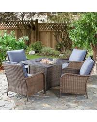 Better Homes Gardens Brookhaven 5 Piece Wicker Fire Pit Conversation Set From Walmart Usa Martha Stewart Outdoor Fire Pit Outdoor Wicker Diy Fire Pit