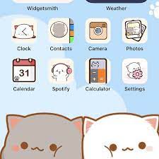 Cute Aesthetic Mochi Cats Peach And Goma App Icons 150 Ios14 App Icons Pink Icons Mint Icons Iphone App Covers Cute Kawaii Icons App Icon App Covers Cat App