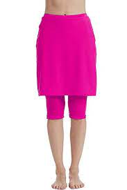 Amazon Com Micosuza Womens Skirted Swim Capris Sun Protective Upf 50 Swimming Tight With Attached Skirt Sport Womens Skirt Skirted Swim Capris Sports Skirts