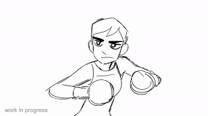 Rough Animation Of A Kickboxer Character Animation Sketches Animated Drawings Character Design Animation