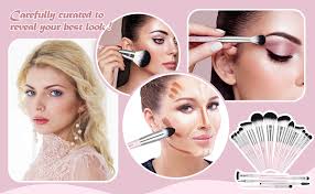MAANGE 18 Pcs Makeup Brushes Premium Synthetic Makeup Brush Set  Professional Make Up Brushes for Foundation Concealers Blush Eye Makeup  (Pink Silver) : Amazon.ca: Beauty & Personal Care