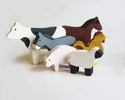 Wooden Farm Animals By Imagination Kids Wooden Animals Eco Friendly Toys Wooden Toys
