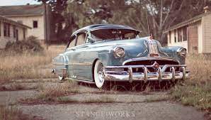 When you image search a photo of a stock 1950 chieftain and then look at this car you'll get a sense of how much work was poured into it. A Kustom Bomb Adam Woodhams S 1951 Pontiac Chieftain Deluxe 2 Door Sedan