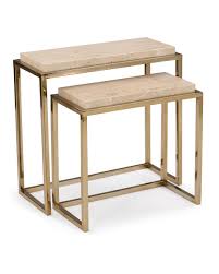Here's a romantic table setting for two by the fireplace. Marble Nesting Side Tables Set Of Two