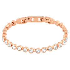 Weighing 13 grams, this bracelet locks with a durable slide in clasp and two safety latches. Tennis Bracelet White Rhodium Plated Swarovski Com
