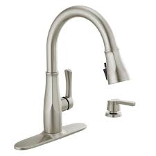I researched some repair websites and they all talk about a weight that is attached to the retracting hose to help it retract back in. Delta Owendale Single Handle Pull Down Sprayer Kitchen Faucet With Shieldspray Technology In Spotshield Stainless 19875z Spsd Dst The Home Depot