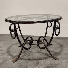 For Sale Wrought Iron Coffee Table By Rene Drouet 1940s Vntg Vintage In 2020 Iron Coffee Table Coffee Table Wrought Iron Table