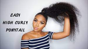 Youtube High Curly Ponytail Slicked Back Ponytail Curly Hair Styles