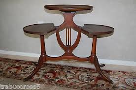 Vintage Mersman Duncan Phyfe Lyre Harp 3 Tier Table Plant Stand W Brass Feet Antique Table Refinishing Furniture Duncan Phyfe Table