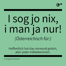 I Sog Jo Nix I Man Jo Nur Osterreichisch Fur Hoffentlich Hat Das Niemand Gehort Aber Jeder Mitbekommen Osterreichische Worter Spruche Bayrische Spruche