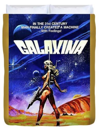 Galaxina Sci Fi Movie Poster Starring Dorothy Stratten 1980 Duvet Cover by  M G Whittingham - M G Whittingham Official Website