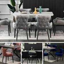 Extends to 250 cm to seat 10 people. Luxury Dining Table Set Extendable Velvet Chairs Dining Table Set 4 And 6 Seater Ebay