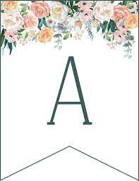Letter a stencils printable free stencil, font, clip art, template, large alphabet. Complete Free Printable Floral Banner Set Mason Jar Wedding The Cottage Market Birthday Banner Free Printable Floral Banners Printable Birthday Banner