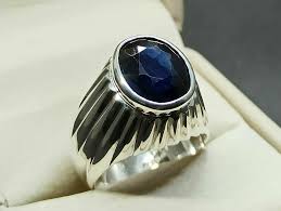 Natural Blue Kashmir Sapphire Mens Ring Sterling Silver 925 Handmade Neelam Ring Handmade Statement In 2020 Mens Gemstone Rings Gemstone Rings Rings For Men
