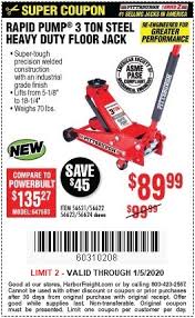 Buy The Pittsburgh 3 Ton Heavy Duty Jack In Red For 89 99 Harbor Freight Coupons