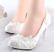 Su Cheny Flat 2 3 4 White Flat Lace Heel Pearl Wedding Bridal Shoes Size 6 10 Wedding Shoes Lace Lace Bridal Shoes Bridal Shoes